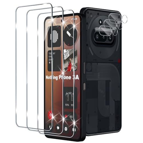 Xunzii Schutzfolie für Nothing Phone 3A für Panzerglas mit Kameraschutz [3+3 PCS], 0.33mm Ultra-Klar Schutzglas Folie, 9H Härte Displayschutzfolie, Anti-Kratzen Hartglasfolie von Xunzii