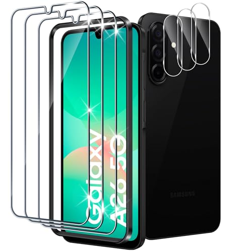 Xunzii Schutzfolie für Samsung Galaxy A26 5G für Panzerglas mit Kameraschutz [3+3 PCS], 0.33mm Ultra-Klar Schutzglas Folie, 9H Härte Displayschutzfolie, Anti-Kratzen Hartglasfolie von Xunzii