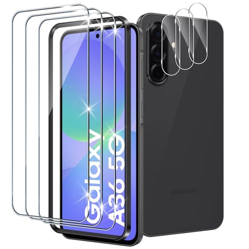 Xunzii Schutzfolie für Samsung Galaxy A36 5G für Panzerglas mit Kameraschutz [3+3 PCS], 0.33mm Ultra-Klar Schutzglas Folie, 9H Härte Displayschutzfolie, Anti-Kratzen Hartglasfolie von Xunzii
