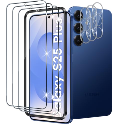 Xunzii Schutzfolie für Samsung Galaxy S25 Plus 5G für Panzerglas mit Kameraschutz [3+3 PCS], 0.33mm Ultra-Klar Folie, 9H Härte Displayschutzfolie, Anti-Kratzen Schutzglas, Anti-Bläschen von Xunzii