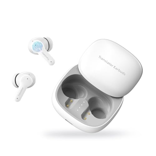 AI Kopfhörer Übersetzer, 3-in-1 Sprachübersetzer Kopfhörer 144 Sprachen mit App,Translation Earbuds M3 Online 5 Übersetzungsmodi Echtzeit Übersetzer Ohrhörer für Lernen, Reisen, Business (Weiss) von Xupurtlk