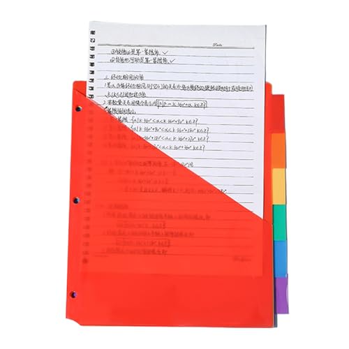 Xvilmaun Tab -Binder -Trenner, Binder -Index -Teiler,Einfügenable Big Tab Page Bindemittelteiler - Regenbogenabschnitt Index Organizer Ring Notebook Dividing Taschen für den Arbeitsplatz im Home von Xvilmaun