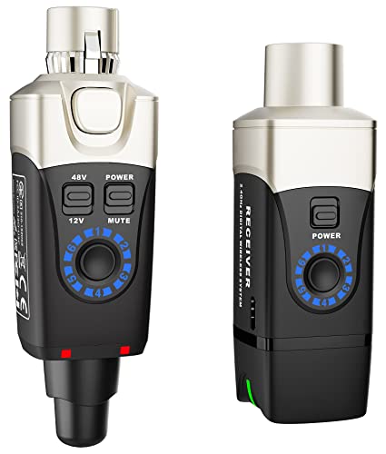 Xvive U3C Wireless Mikrofon system 2.4G Wireless XLR Mikrofon Sender Empfänger für Kondensator Mikrofon, Audiomischpult, PA-System von Xvive