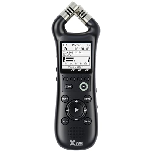 Xvive - XV1-R Digitaler Handheld-Recorder mit integrierten Mikrofonen - WAV-Aufnahme Mono Stereo Xvive - XV1-R Digitaler Handheld-Recorder mit integrierten Mikrofonen - WAV-Aufnahme Mono Stereo von Xvive