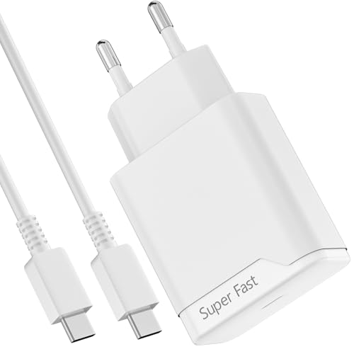 Xwartre 25 W Ladegerät Typ C Schnellladegerät, kompatibel mit Samsung Galaxy A15 5G A16 A55 A54 A34, A35 A25 A14 A13 A53 A52 S25 S24 S23 S22 Tab USBC Netzadapter Fast Charge mit Typ C Kabel 1,5 m von Xwartre