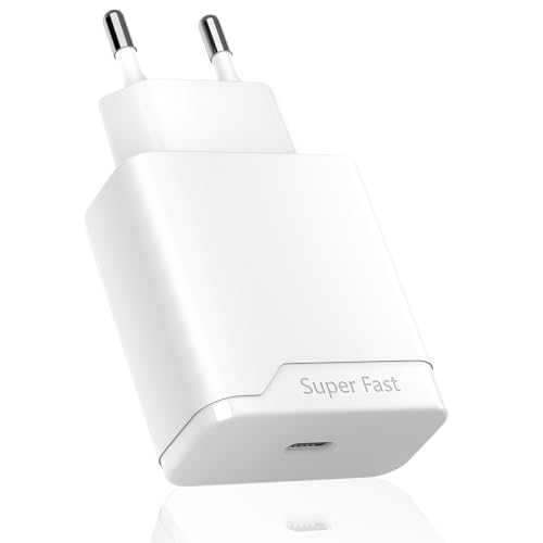 Ladestecker Adapter für iPhone 16 15 14 13 12 11 Pro/Pro Max/Plus Ladegerät Netzteil USB C 25W Schnellladegerät Stecker für A pple Charger Typ C Netzstecker (Weiß) von Xwartre