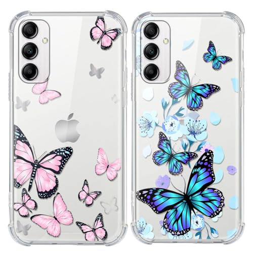 Xylota 2 Stück Handyhülle für Samsung Galaxy A34 6,5" Hülle, Durchsichtig Aesthetic Schmetterling Muster Case, Transparent Dünn Silikon Weich TPU Stoßfeste Kratzfest Schutzhülle Frauen Mädchen Cover Xylota 2 Stück Handyhülle für Samsung Galaxy A34 6,5" Hülle, Durchsichtig Aesthetic Schmetterling Muster Case, Transparent Dünn Silikon Weich TPU Stoßfeste Kratzfest Schutzhülle Frauen Mädchen Cover von Xylota