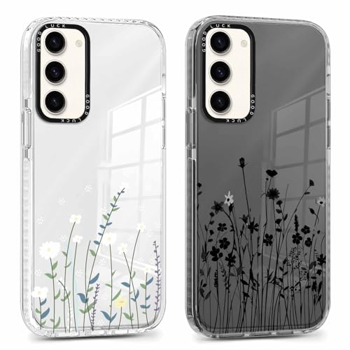 Xylota 2 Stück Handyhülle für Samsung Galaxy S23 5G 6,1" Hülle,Durchsichtig Aesthetic Blumen Muster Case,Dünn Silikon Weich TPU Stoßfeste Kratzfest Schutzhülle Frauen Mädchen Cover für Samsung S23 Xylota 2 Stück Handyhülle für Samsung Galaxy S23 5G 6,1" Hülle,Durchsichtig Aesthetic Blumen Muster Case,Dünn Silikon Weich TPU Stoßfeste Kratzfest Schutzhülle Frauen Mädchen Cover für Samsung S23 von Xylota
