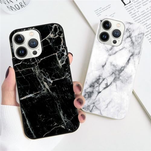 Xylota 2 Stück Handyhülle für iPhone 13 Pro 6,1" Hülle, Weich Silikon Dünn TPU Bumper Case mit Aesthetic Muster Marmor, Handytasche Stoßfeste Kratzfest Elegantes Schutzhülle Cover, Schwarz + Weiß von Xylota