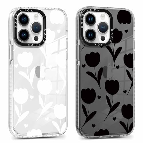 Xylota 2 Stück Handyhülle für iPhone 14 Pro Max 6,7" Hülle, Durchsichtig Aesthetic Blumen Muster Case, Transparent Weich Silikon TPU Stoßfeste Schutzhülle Frauen Mädchen Cover für iPhone 14 Pro Max,01 Xylota 2 Stück Handyhülle für iPhone 14 Pro Max 6,7" Hülle, Durchsichtig Aesthetic Blumen Muster Case, Transparent Weich Silikon TPU Stoßfeste Schutzhülle Frauen Mädchen Cover für iPhone 14 Pro Max,01 von Xylota