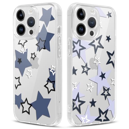 Xylota 2 Stück Handyhülle für iPhone 14 Pro Max 6,7" Hülle, Durchsichtig Aesthetic Bunt Sterne Muster Case, Transparent Silikon Weich TPU + PC Stoßfeste Kratzfest Schutzhülle Mädchen Frauen Cover, 01 Xylota 2 Stück Handyhülle für iPhone 14 Pro Max 6,7" Hülle, Durchsichtig Aesthetic Bunt Sterne Muster Case, Transparent Silikon Weich TPU + PC Stoßfeste Kratzfest Schutzhülle Mädchen Frauen Cover, 01 von Xylota