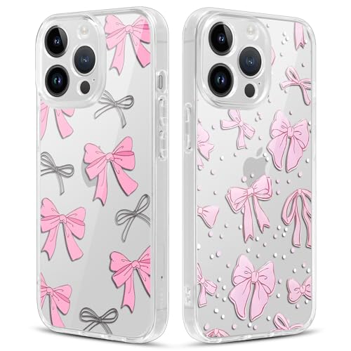 Xylota 2 Stück Handyhülle für iPhone 14 Pro Max 6,7" Hülle, Durchsichtig Aesthetic Schleifen Bow Muster Case, Transparent Silikon Weich TPU + PC Stoßfeste Kratzfest Schutzhülle Mädchen Frauen Cover,03 Xylota 2 Stück Handyhülle für iPhone 14 Pro Max 6,7" Hülle, Durchsichtig Aesthetic Schleifen Bow Muster Case, Transparent Silikon Weich TPU + PC Stoßfeste Kratzfest Schutzhülle Mädchen Frauen Cover,03 von Xylota