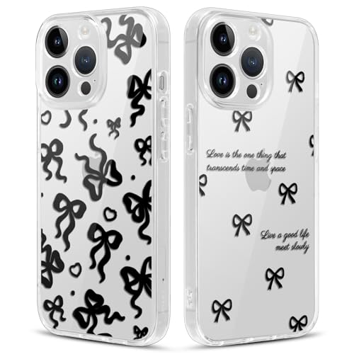 Xylota 2 Stück Handyhülle für iPhone 14 Pro Max 6,7" Hülle, Durchsichtig Aesthetic Schleifen Bow Muster Case, Transparent Silikon Weich TPU + PC Stoßfeste Kratzfest Schutzhülle Mädchen Frauen Cover,02 Xylota 2 Stück Handyhülle für iPhone 14 Pro Max 6,7" Hülle, Durchsichtig Aesthetic Schleifen Bow Muster Case, Transparent Silikon Weich TPU + PC Stoßfeste Kratzfest Schutzhülle Mädchen Frauen Cover,02 von Xylota