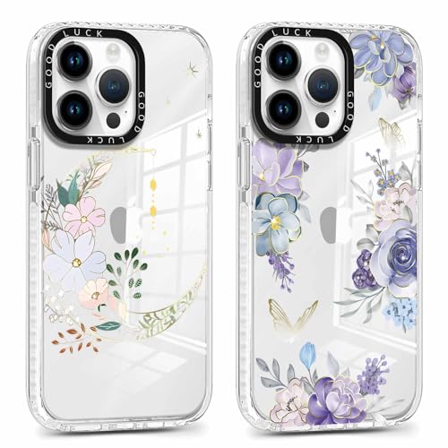 Xylota 2 Stück Handyhülle für iPhone 14 Pro Max 6,7" Hülle,Durchsichtig Weich Silikon Case mit Aesthetic Muster Blumen, Transparent Dünn TPU Bumper Stoßfeste Schutzhülle Cover für iPhone 14 Pro Max,02 Xylota 2 Stück Handyhülle für iPhone 14 Pro Max 6,7" Hülle,Durchsichtig Weich Silikon Case mit Aesthetic Muster Blumen, Transparent Dünn TPU Bumper Stoßfeste Schutzhülle Cover für iPhone 14 Pro Max,02 von Xylota