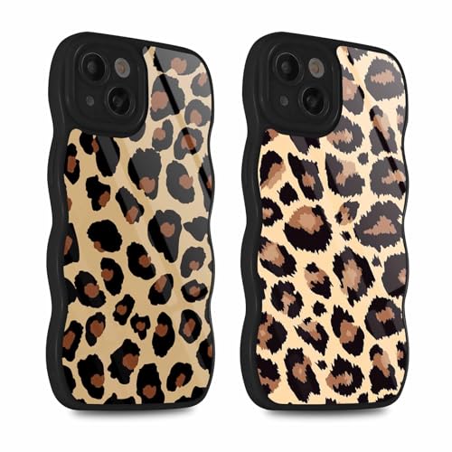 Xylota 2 Stück Handyhülle für iPhone 15 6,1" Hülle mit Muster Aesthetic Leopard, Niedliche Curly Wave TPU Design Case für Mädchen Frauen, Weiche Silikon Bumper Stoßfest Schutzhülle für iPhone 15, 03 Xylota 2 Stück Handyhülle für iPhone 15 6,1" Hülle mit Muster Aesthetic Leopard, Niedliche Curly Wave TPU Design Case für Mädchen Frauen, Weiche Silikon Bumper Stoßfest Schutzhülle für iPhone 15, 03 von Xylota