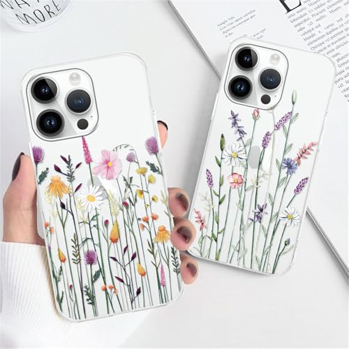 Xylota 2 Stück Handyhülle für iPhone 15 Pro 6,1" Hülle, Durchsichtig Weich Silikon Case Muster Aesthetic Blumen Frauen Mädchen Schutzhülle, Ultra Dünn TPU Bumper Transparent Stoßfeste Kratzfest Cover Xylota 2 Stück Handyhülle für iPhone 15 Pro 6,1" Hülle, Durchsichtig Weich Silikon Case Muster Aesthetic Blumen Frauen Mädchen Schutzhülle, Ultra Dünn TPU Bumper Transparent Stoßfeste Kratzfest Cover von Xylota