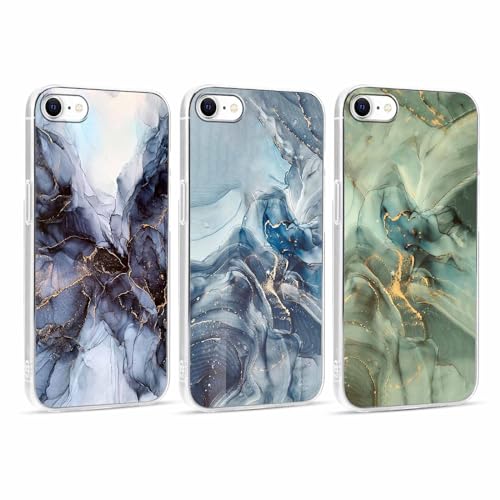 Xylota 3 Stück Handyhülle für iPhone 8/7/SE 2020/SE 2022 4,7" Hülle,Transparent Mode Case mit Aesthetic Marmor Muster,Weich Silikon Ultra Dünn TPU Stoßfeste Kratzfest Schutzhülle Cover für iPhone 7,01 Xylota 3 Stück Handyhülle für iPhone 8/7/SE 2020/SE 2022 4,7" Hülle,Transparent Mode Case mit Aesthetic Marmor Muster,Weich Silikon Ultra Dünn TPU Stoßfeste Kratzfest Schutzhülle Cover für iPhone 7,01 von Xylota