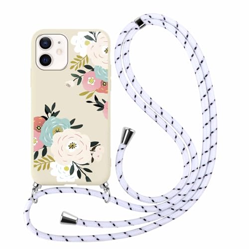 Xylota Handykette Handyhülle für iPhone 11 6,1" Hülle mit Band, Aesthetic Muster Blumen Case mit Kordel zum Umhängen, Weich TPU Dünn Silikon Stoßfest Schutzhülle Cover für iPhone 11, Beige 4 Xylota Handykette Handyhülle für iPhone 11 6,1" Hülle mit Band, Aesthetic Muster Blumen Case mit Kordel zum Umhängen, Weich TPU Dünn Silikon Stoßfest Schutzhülle Cover für iPhone 11, Beige 4 von Xylota