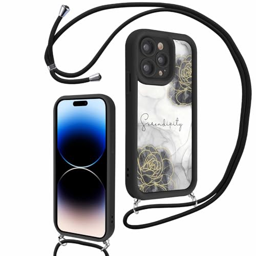Xylota Handykette für iPhone 14 Pro Max 6,7'' Hülle mit Band, Silikon Aesthetic Muster Design Handyhülle mit Kette Kordel Schlüsselband, Mädchen Schutzhülle für iPhone 14 Pro Max zum Umhängen, Marmor Xylota Handykette für iPhone 14 Pro Max 6,7'' Hülle mit Band, Silikon Aesthetic Muster Design Handyhülle mit Kette Kordel Schlüsselband, Mädchen Schutzhülle für iPhone 14 Pro Max zum Umhängen, Marmor von Xylota