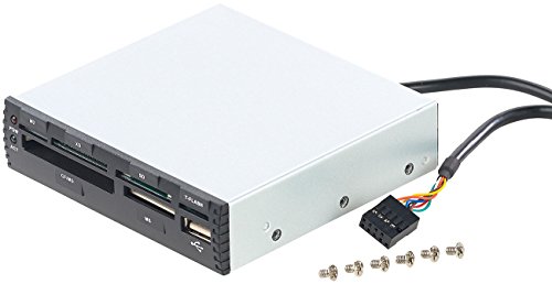 Xystec SD Kartenleser intern: Interner 3,5"-Card-Reader CR-560i mit Front-USB-2.0, schwarz (Cardreader intern, SD Card Reader intern, Frontpanel) von Xystec