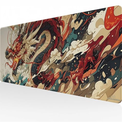 Gaming XXL Mauspad Groß Mousepad Bunter Drache 900x500x3mm schreibtischunterlage Large Size Vernähte Kanten WassXerdicht Anti-Rutsch Schreibtisch Mats für Home, Gamer, PC, Maus und Tastatur 0664 Gaming XXL Mauspad Groß Mousepad Bunter Drache 900x500x3mm schreibtischunterlage Large Size Vernähte Kanten WassXerdicht Anti-Rutsch Schreibtisch Mats für Home, Gamer, PC, Maus und Tastatur 0664 von Xyyhdm
