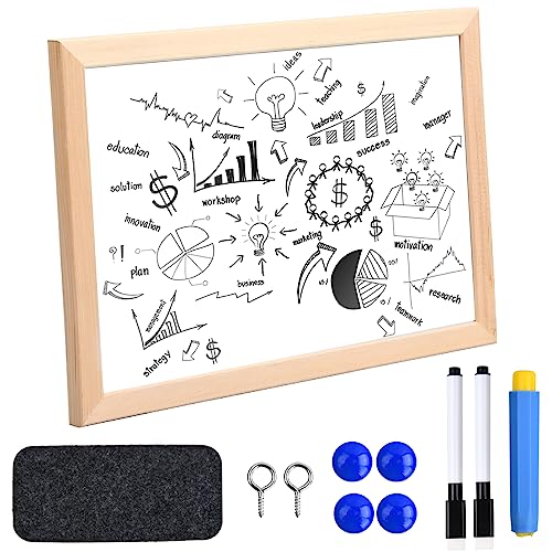 Xzeemo Kreidetafel, Doppelseitige Memotafel, Tafeln zum Beschriften, Tafeln Beidseitig zum Beschriften für Haus, Büro, Holzrahmen Kreidetafel mitKreide, Tafelwischer, Magnet (30 * 40CM) von Xzeemo