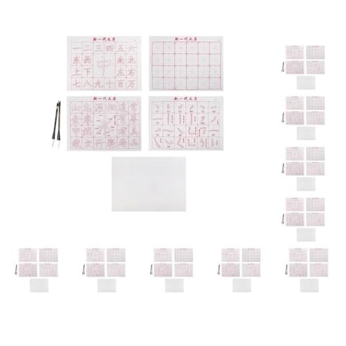 XzhixiangKing Chinesisches Kalligraphie-Set, wiederverwendbares Wasserschreibtuch, Kalligraphie-Magiepapier, für Anfänger (10 Set) von XzhixiangKing