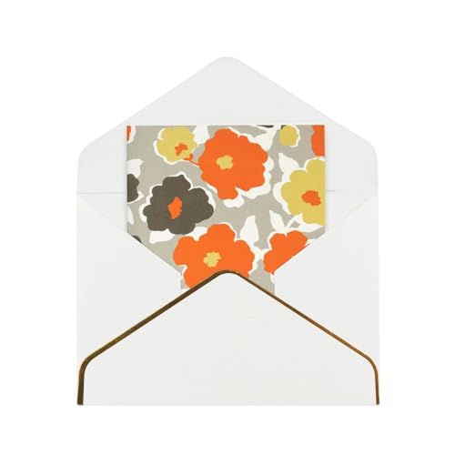 Xzsxhe Blumenmuster (2) Druck-Grußkarten/Karten mit Umschlägen, Kartenset, Einladungen, Dankeskarten, Weiß von Xzsxhe