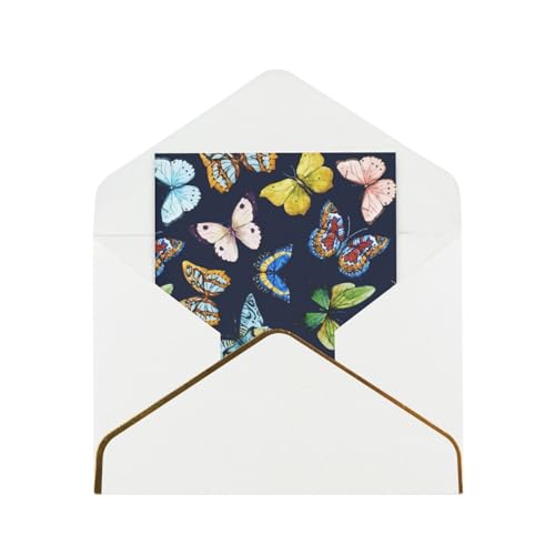 Xzsxhe Bunte Grußkarten/Karten mit Schmetterlings-Motiv, mit Umschlägen, Karten-Set, Einladungen, Dankeskarten von Xzsxhe
