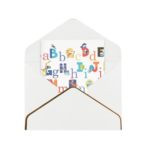 Xzsxhe Bunte Tier-Alphabet-Druck-Grußkarten/Karten mit Umschlägen, Kartenset, Einladungen, Dankeskarten von Xzsxhe