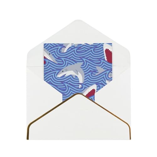 Xzsxhe Foraging Fish Print Grußkarten/Karten mit Umschlägen, Kartenset, Einladungen, Dankeskarten, Weiß von Xzsxhe