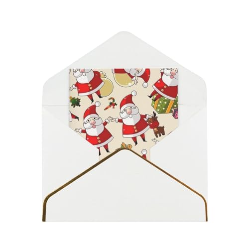 Xzsxhe Weihnachten Cartoon Weihnachtsmann Druck Grußkarten mit Umschlägen Kartenset Einladungen Dankeskarten von Xzsxhe