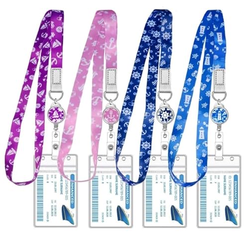 Kreuzfahrt-Schlüsselband für Schiffskarten, einziehbare Ausweishalter, wasserdichte Ausweishalter, langlebige, verstellbare Umhängebänder, Cruise Essentials Zubehör für Reisen von Xzyden