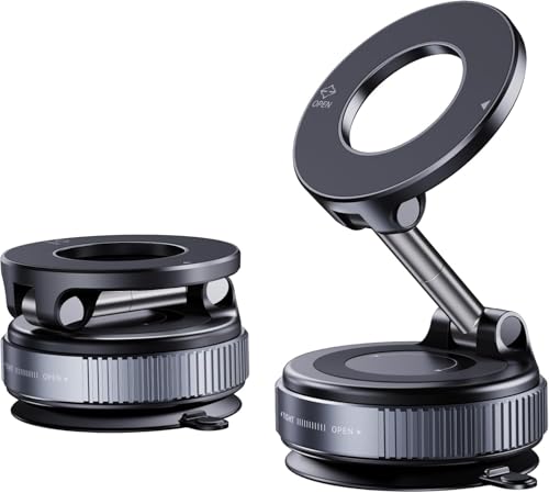 Magnetische Handyhalterung, Vakuum-Saugnapf-Handyhalterung, Armaturenbrett-Windschutzscheibe, stabile Saugnapfhalterung, Auto, Zuhause, Reisen, Hucker-Halterung, 360°-Universalhalterung, faltbar von Xzyden