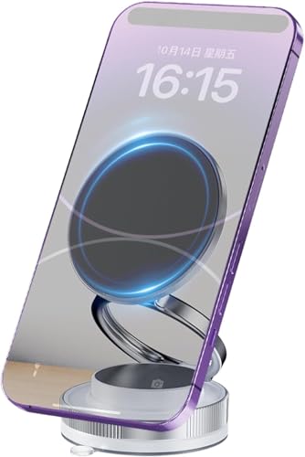 Magnetische Handyhalterung, Vakuum-Saugnapf-Handyhalterung, Armaturenbrett-Windschutzscheibe, stabile Saugnapfhalterungen, Auto, Zuhause, Reisen, Hucker-Halter, 360°-Universalhalterung, faltbar von Xzyden
