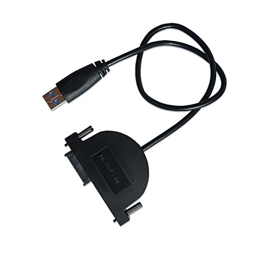 Y-NX USB 3.0 SATA optisches Laufwerk-Kabel, 6 + 7 Pin Slimline SATA auf USB 3.0 Kabel für Laptop CD/DVD-RW/Blu-ray Laufwerk von Y-NX