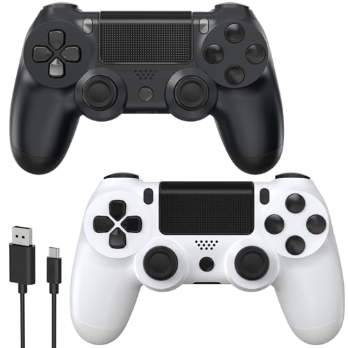 2 Pack YTEAM Wireless Gamepad für P4/Pro/Slim/PC-Schwarz und Weiß, mit Turbo-Option, Rücktaste, Dual Vibration, 6-Achsen Gyrosensor und Touchpanel 2 Pack YTEAM Wireless Gamepad für P4/Pro/Slim/PC-Schwarz und Weiß, mit Turbo-Option, Rücktaste, Dual Vibration, 6-Achsen Gyrosensor und Touchpanel von Y Team