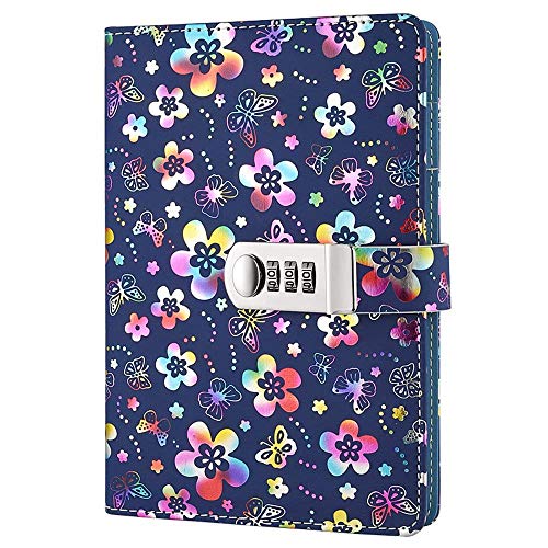Travel Diary with Combination Lock and Pen Holder A5 PU Leather von Y&NUHN