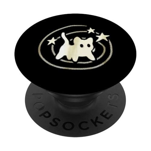 90er Jahre Y2K Gruselige Kater Katze hat Angst unter Sternenschwanz PopSockets Klebender PopGrip von Y2K 90s Cat Tomcat for Women Men