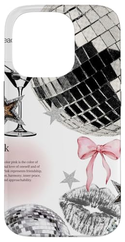 Hülle für iPhone 14 Pro Discokugel & Martini Cocktail Y2K Star Coquette Collage von Y2K Star Coquette Collage