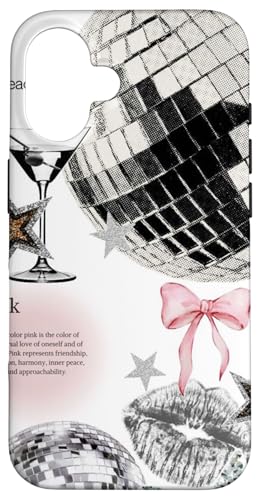 Hülle für iPhone 16 Discokugel & Martini Cocktail Y2K Star Coquette Collage von Y2K Star Coquette Collage