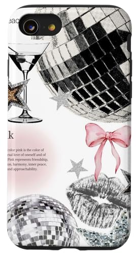 Hülle für iPhone SE (2020) / 7 / 8 Discokugel & Martini Cocktail Y2K Star Coquette Collage von Y2K Star Coquette Collage