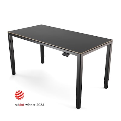 Yaasa Desk Four Multiplex 160x80cm - Dunkelgraue Platte mit schwarzem Gestell von YAASA