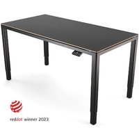Yaasa Desk Four Multiplex 160x80cm - Dunkelgraue Platte mit schwarzem Gestell von YAASA
