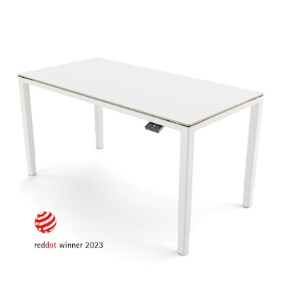 Yaasa Desk Four Multiplex 160x80cm - Weisse Platte mit weissem Gestell von YAASA