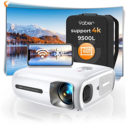 Beamer Full HD 1080P mit 6D Auto Trapezkorrektur,YABER PRO V7 12000 Lumen 5G WiFi Bluetooth Beamer 4K Unterstützt mit 350’’ Display Heimkino LED Beamer, Outdoor Beamer für iOS/Android/TV Stick/PS5 von YABER