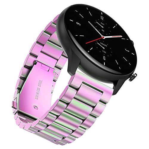 YABZOZ Armband Kompatibel mit Amazfit GTR 2 / GTR 2e / Stratos 3 / GTR 47mm / GTR 3 / GTR3 Pro Metall 22mm Armband (Farbe) von YABZOZ