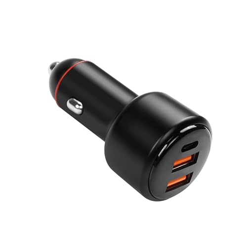3-Port USB C Auto Ladegerät Adapter YACSEJAO 125W USB C/USB A PD/QC Auto Netzteil Schnelle Aufladung Zigarettenanzünder von YACSEJAO