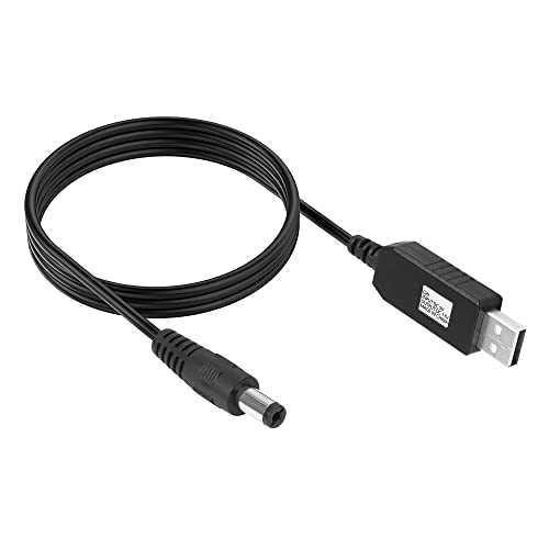 DC 5 V auf Gleichstrom 12 V USB-Spannungs-Konverter-Kabel, YACSEJAO Netzteil, USB-Kabel mit DC-Klinke, 5,5 x 2,1 mm für Lüfter, LED-Licht, Router-Lautsprecher (1 m) von YACSEJAO