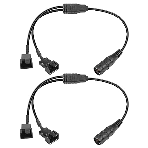 DC zu 3/4 Pin PC Lüfter Y Splitter Kabel YACSEJAO 2PCS DC 5.5mm x 2.1mm Buchse zu 4 Pin/3 Pin PC Lüfter 1 zu 2 Stromkabel（11.8in/30cm） von YACSEJAO